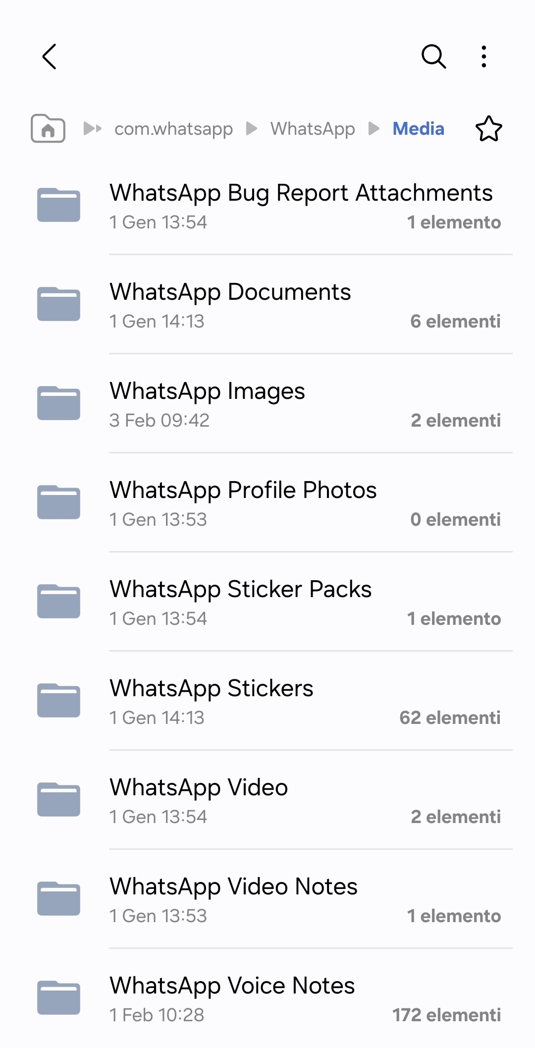 Cartella WhatsApp Sent